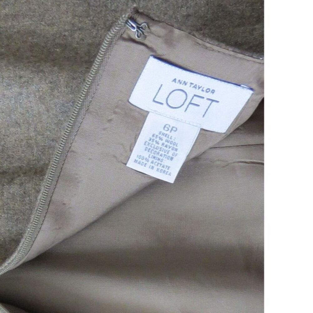 Ann Taylor Loft Vintage Wool Blend Pencil Skirt Flecked Brown 6P EUC - Picture 6 of 7